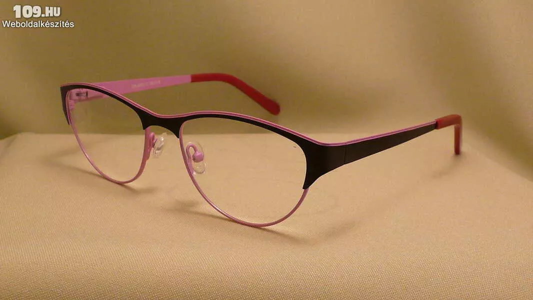 fém női szemüvegkeret fekete/rózsaszín